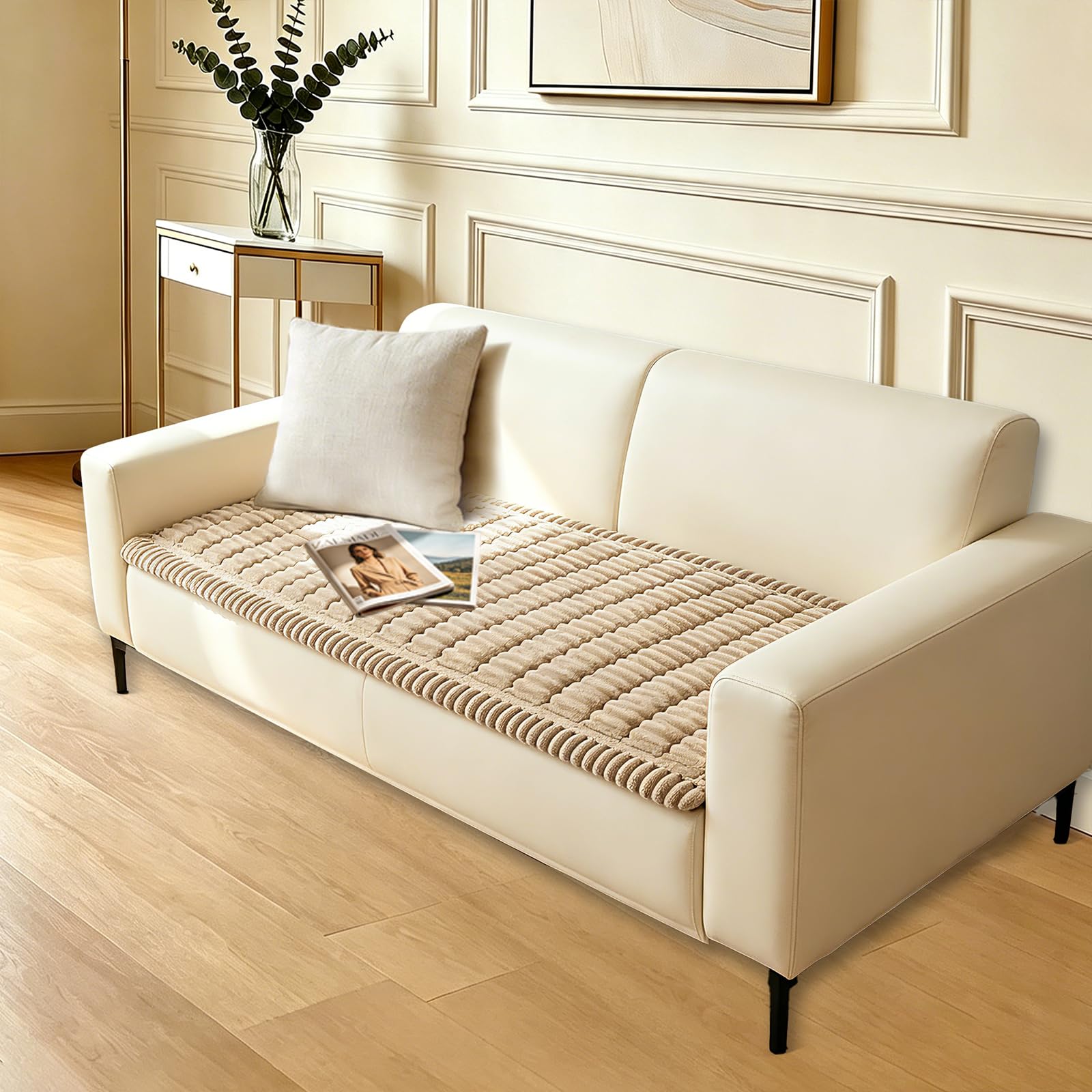 CoSofSLIP three-cushion sofa-fit protects all cushions with a snug, secure layer.