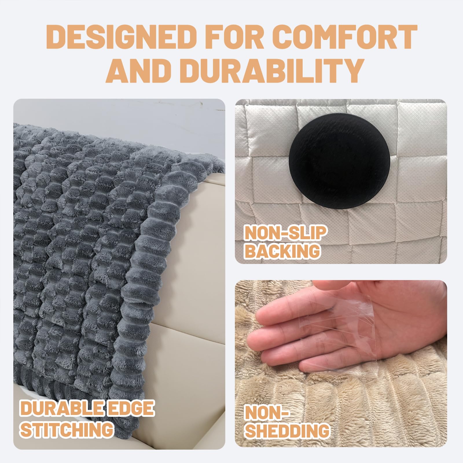 CoSofSLIP washable couch cover in grey fabric for quick cleaning after pets
