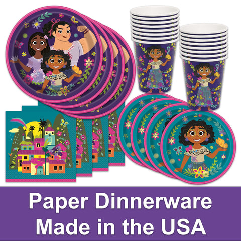 Costume Wizard Encanto table cover, protects surfaces with colorful Encanto design.