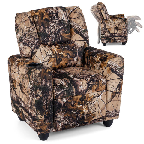 Costzon Kids Recliner Chair with Cup Holder for easy drink access.