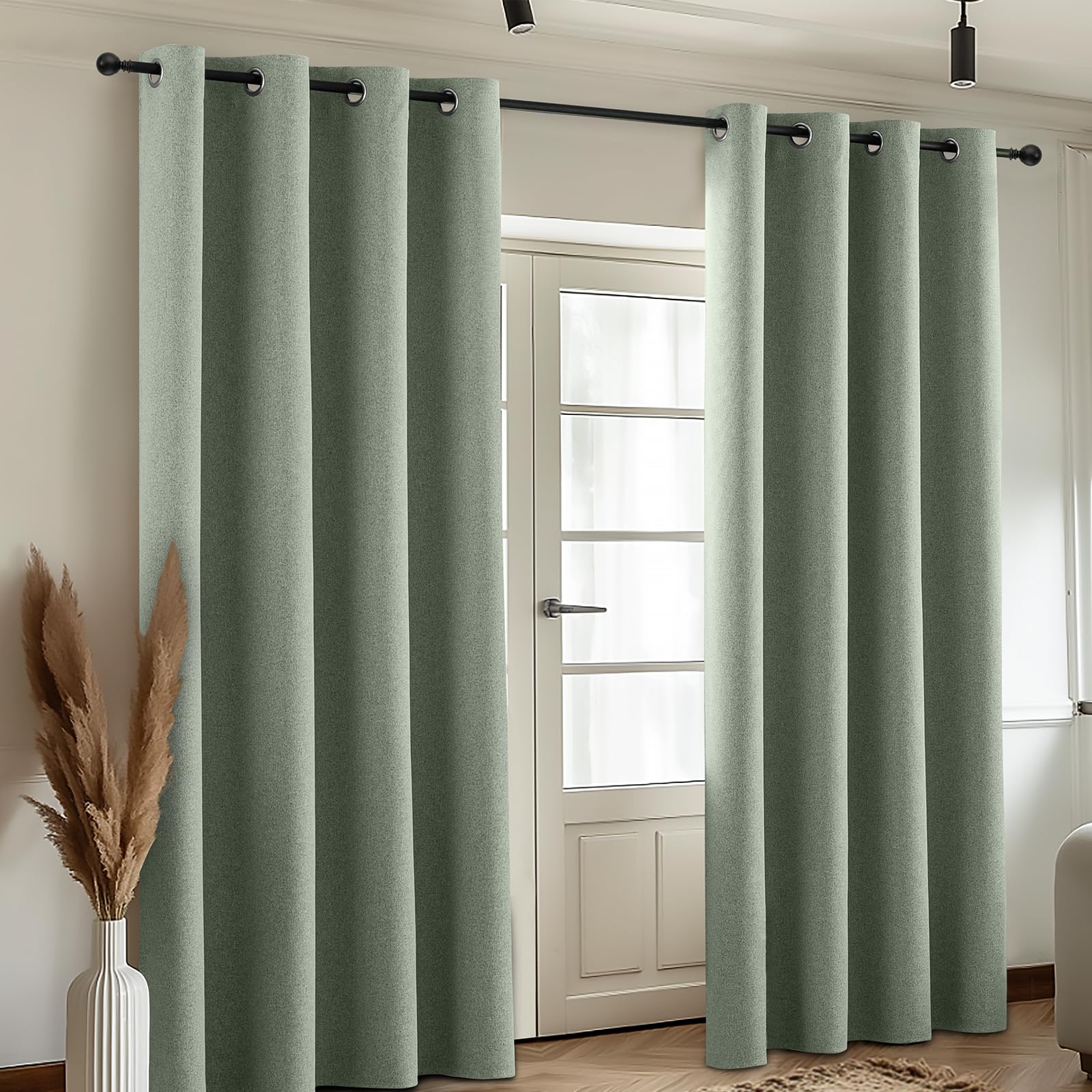 Energy-conscious room with COSVIYA curtains offering insulation and sound dampening.