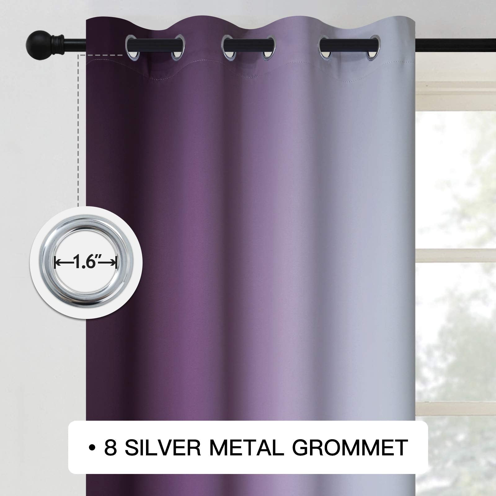COSVIYA-drape-pair-gray-purple-gradient: two-tone ombre design enhances room ambiance