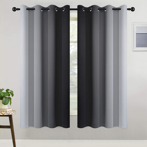 COSVIYA ombre gradient curtains, 52x63 inches, soft privacy for living rooms.