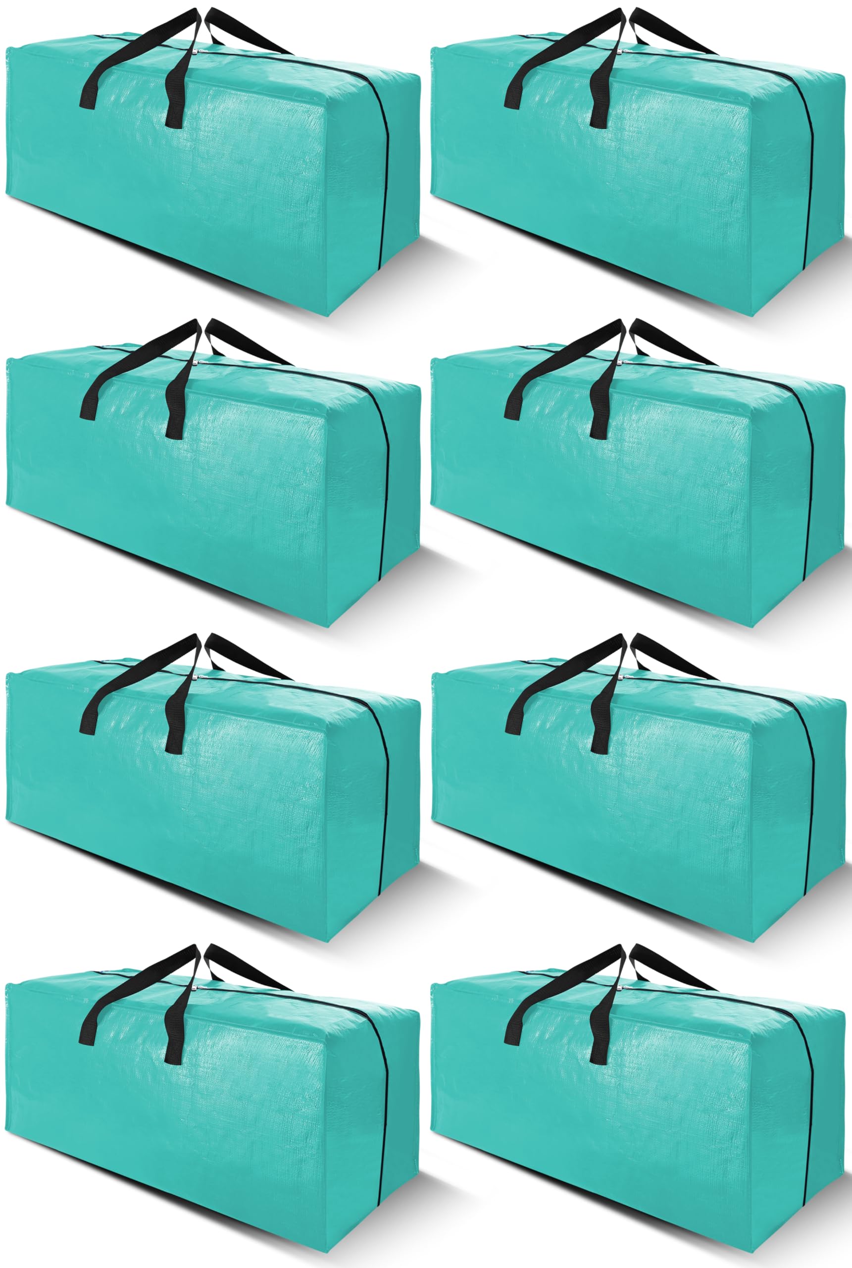 Cosy Family 8-pack aquamarine moving bags showing large storage capacity for bulky items