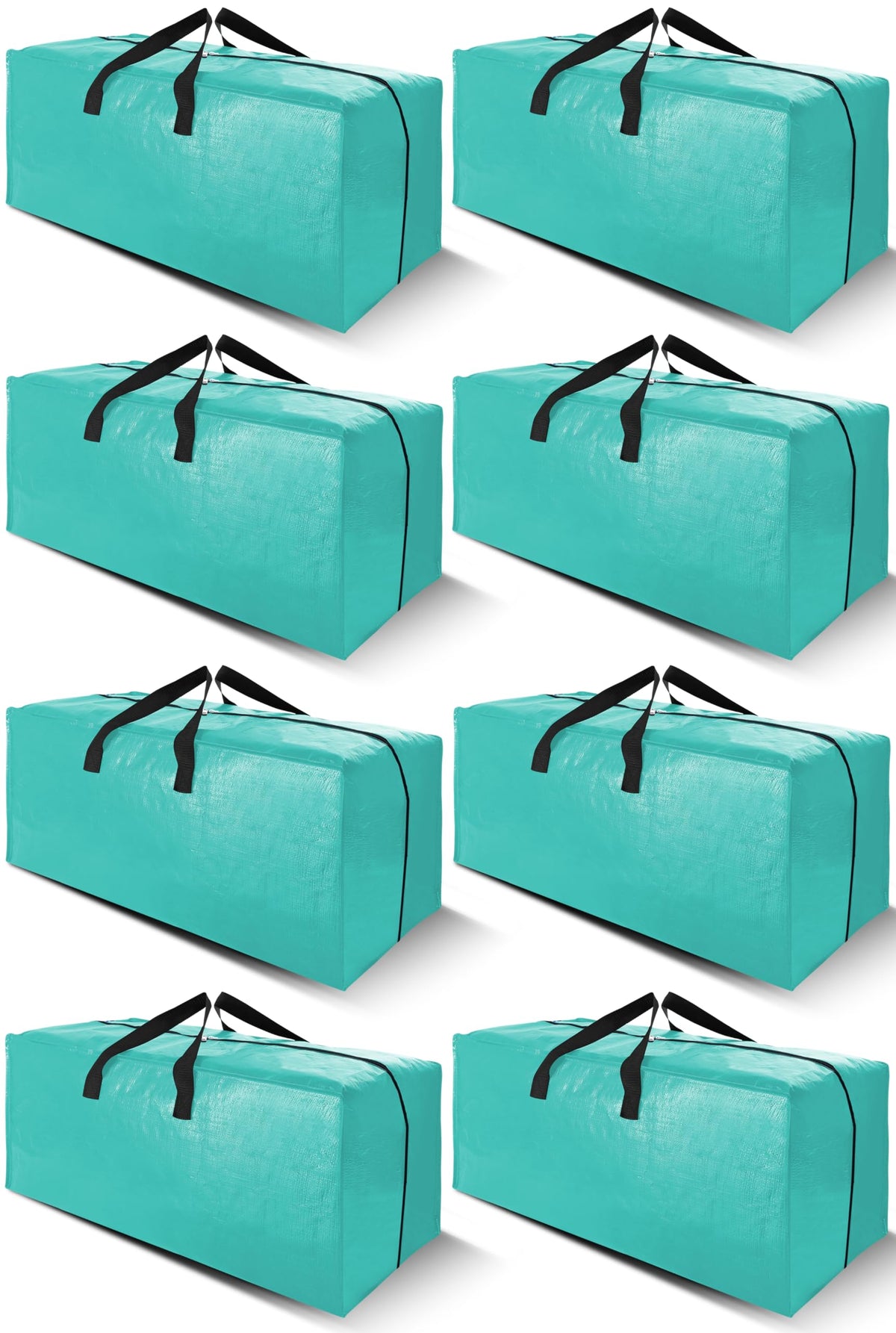 Cosy Family 8-pack aquamarine moving bags showing large storage capacity for bulky items