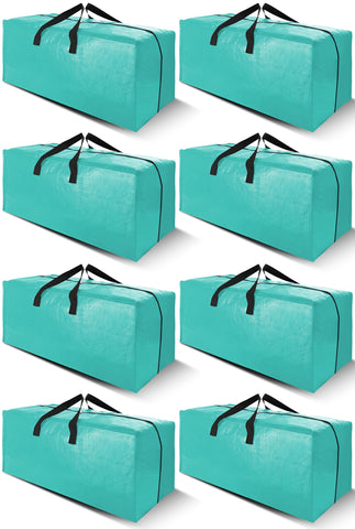 Cosy Family 8-pack aquamarine moving bags showing large storage capacity for bulky items