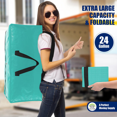 Cosy Family moving bags in dorm room setup during college move