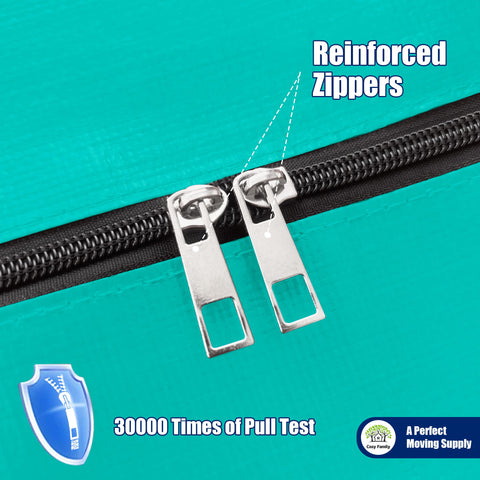 Cosy Family reinforced zipper on moving bag for long-lasting use