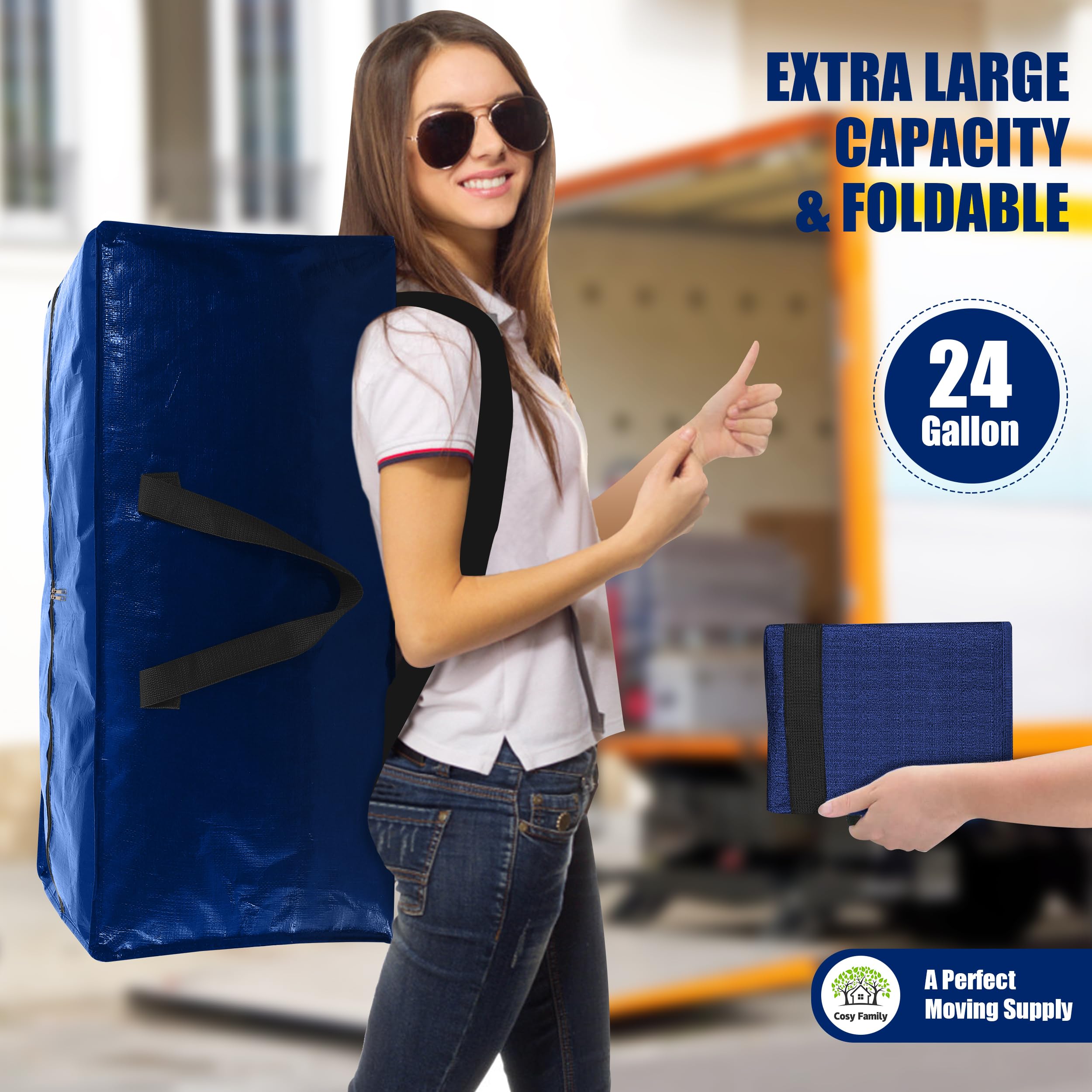 Cosy Family 86-liter capacity bag in use, great for bulky items.