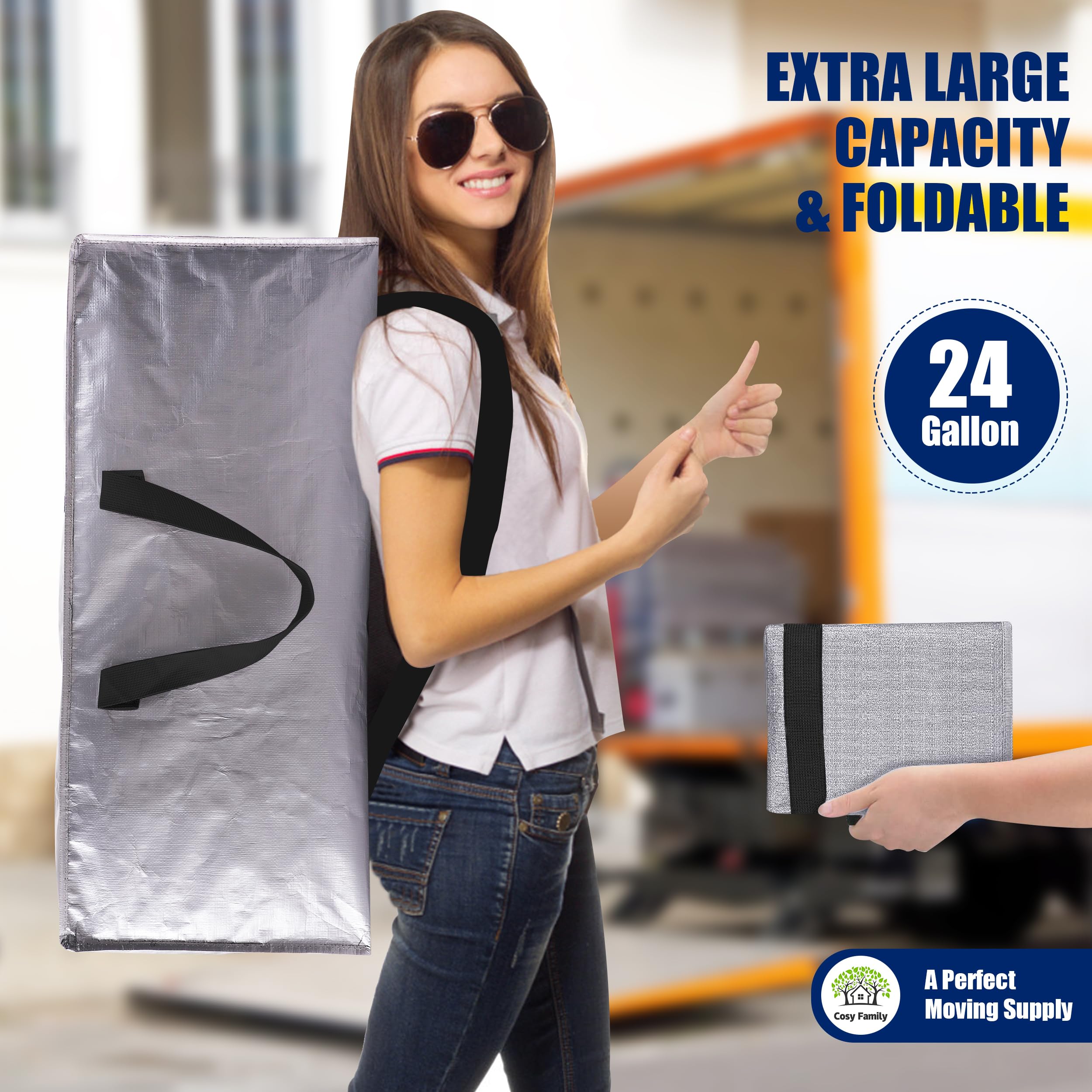 Cosy Family extralarge moving bag holds up to 65 lbs for reliable storage.