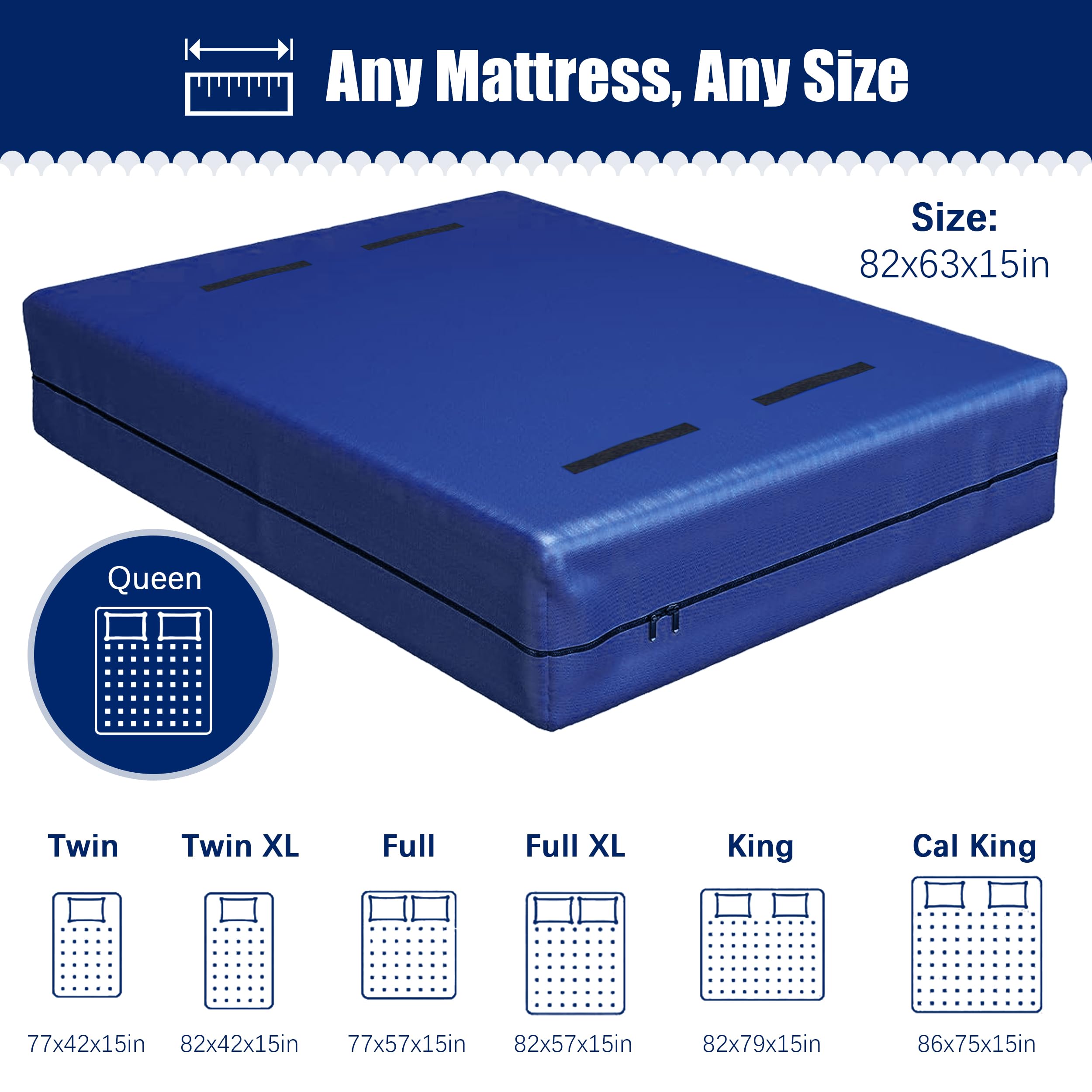Cosy Family privacy blue mattress bag keeps mattress out of view during storage.