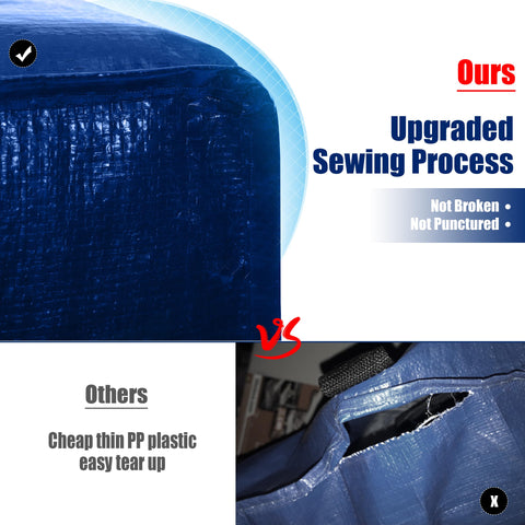Cosy Family XLarge moving bags packed with clothing and gear for moving.