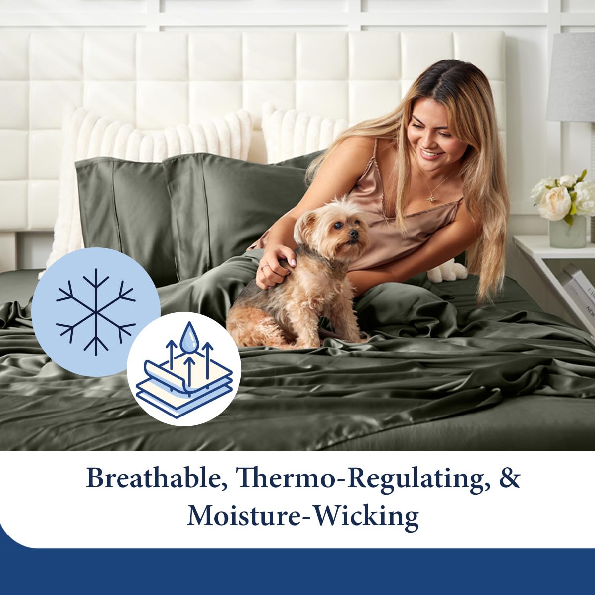 Cosy House Collection bamboo pillowcases with silky softness for skin comfort.