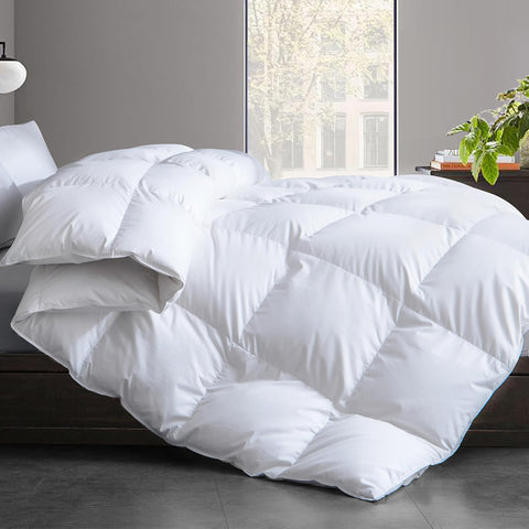 Cosybay feather and down comforter insert, queen size, top view with plush loft.