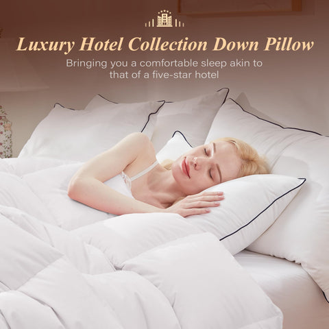 Cosybay goose-down pillow queen 20x30 soft cover fabric for comfort
