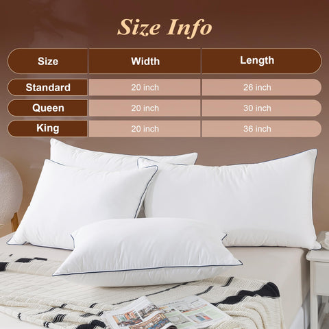 Cosybay goose-down washable pillow queen 20x30 care guide