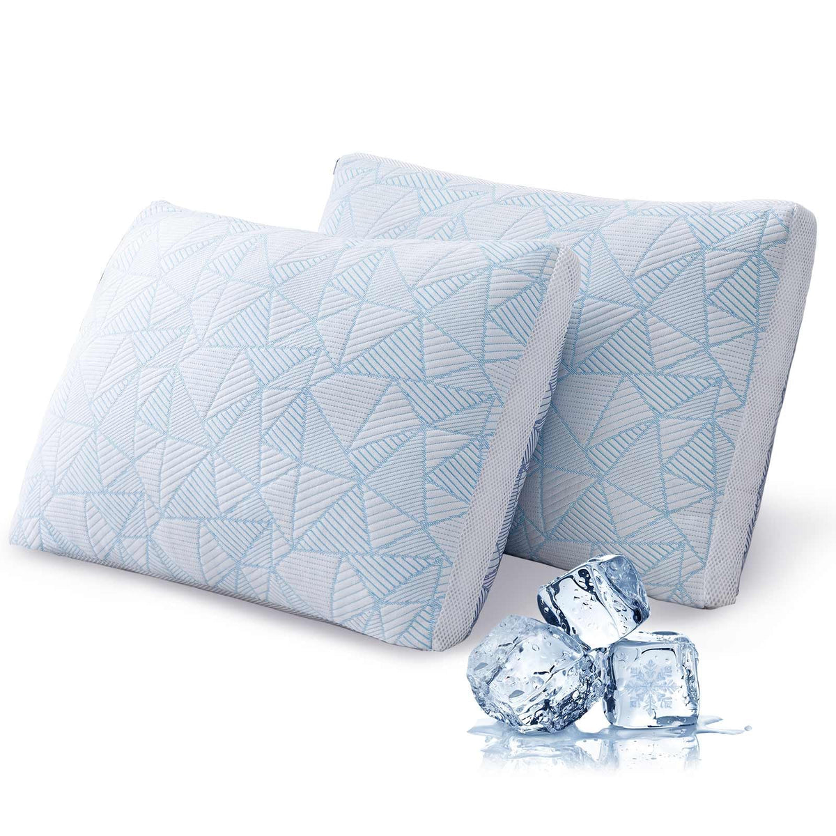 Cotelovo pillow with cooling ice silk side for a cooler sleep experience.