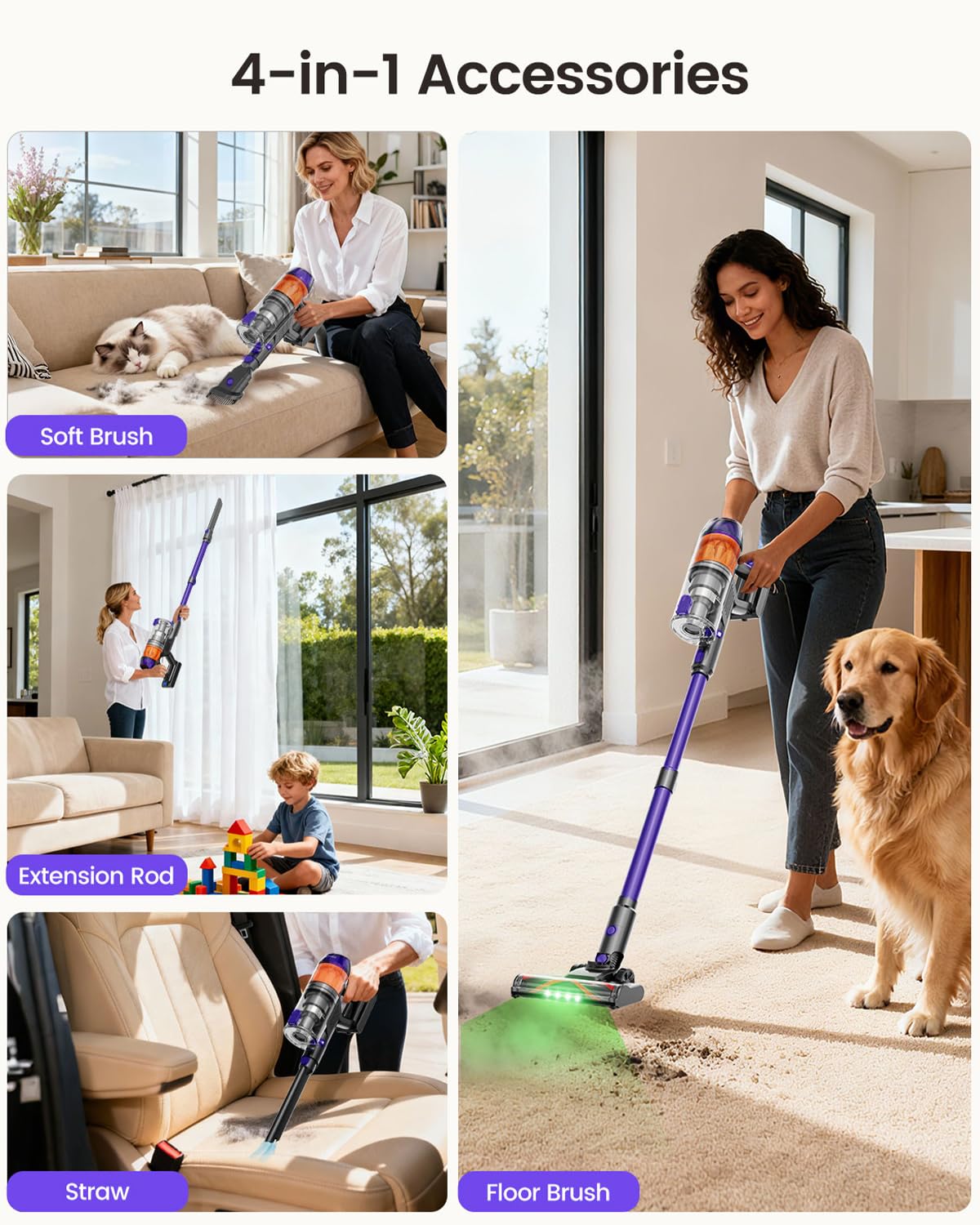 COTIAR 180-deg lay-flat design reaches under beds and sofas for a deep clean