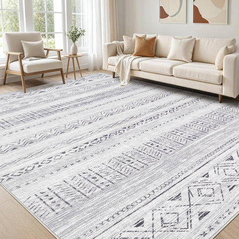 cotiled 5x7 area rug with boho pattern, soft texture for cozy living spaces