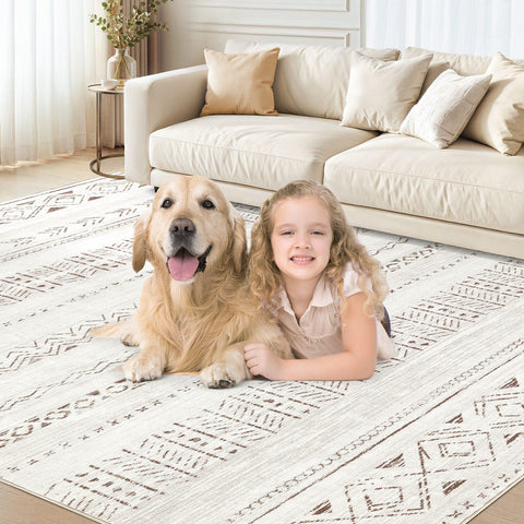 Cotiled rug cleans by machine wash, spot cleaning, or light vacuuming.