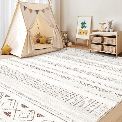 Cotiled boho pattern rug adds Moroccan-inspired geometry to modern spaces.