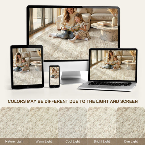 cotiled large area rug 8x10 enhances room acoustics with texture and warmth.