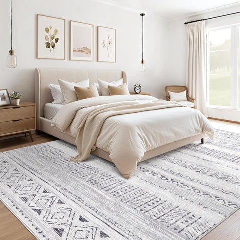 cotiled rug with non-slip backing providing secure footing on hard floors