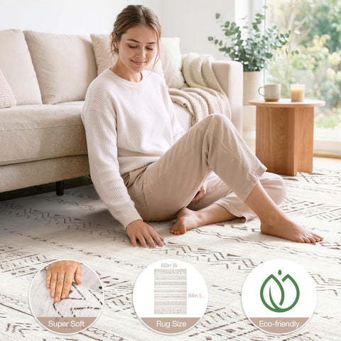 Cotiled non-slip backing provides solid grip on wood and tile floors.