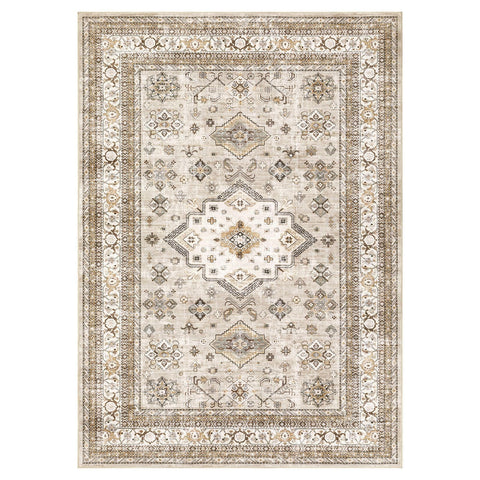 Cotiled vintage rug non-slip back reduces slips in high traffic areas.