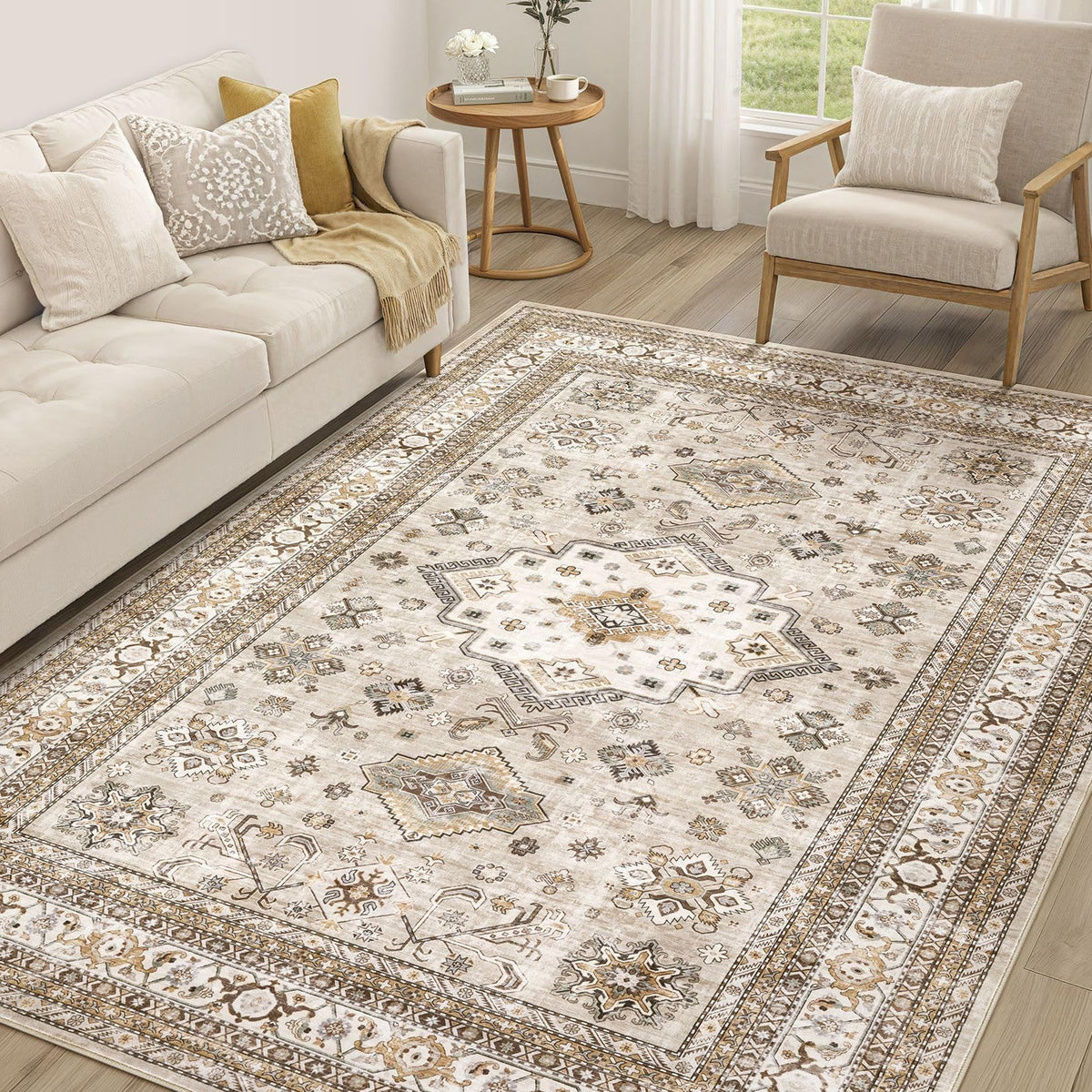 Cotiled vintage living room rug 5x7 adds timeless style and comfort