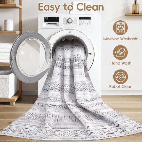 cotiled washable rug in machine-friendly design for easy cleanup