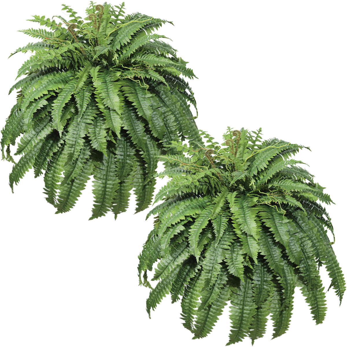 Cotlux 2pcs large outdoor artificial fern in 48-inch reach for easy greenery.