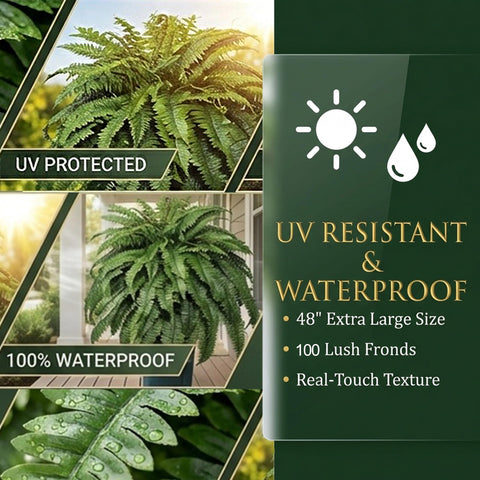 Cotlux artificial fern wall accent 48-inch brightens living spaces.