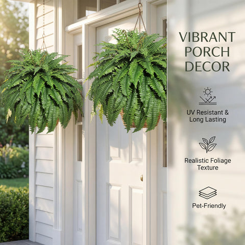 Large rounded fern silhouette creates a lush backdrop for entryways or balconies.