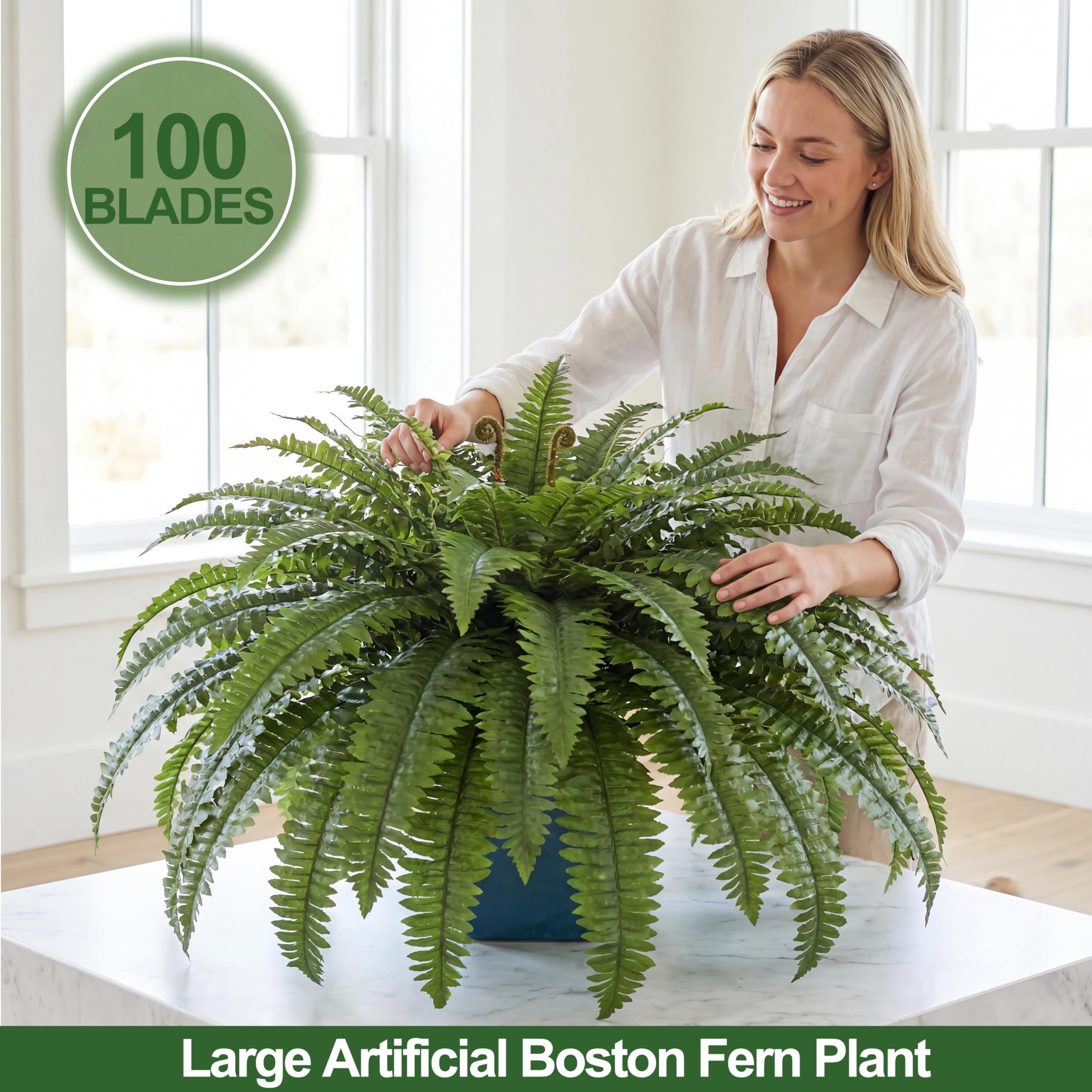Cotlux outdoor faux fern UV-resistant and waterproof for sunlit spaces.