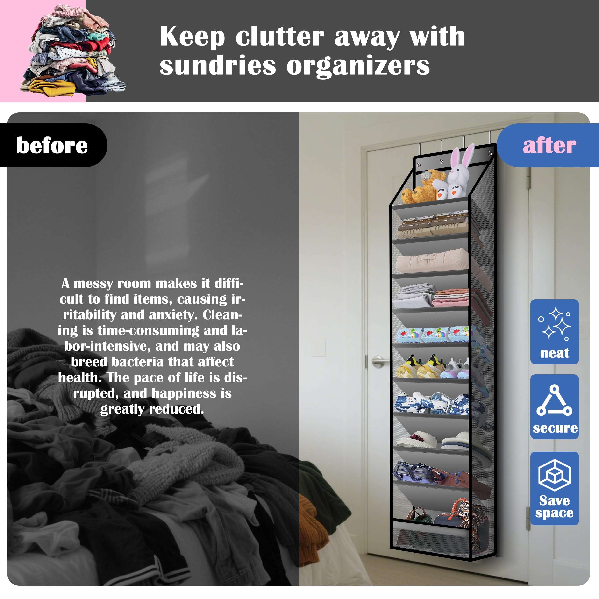 Cotohim 10-pocket organizer used for shoes and small items in a compact entryway