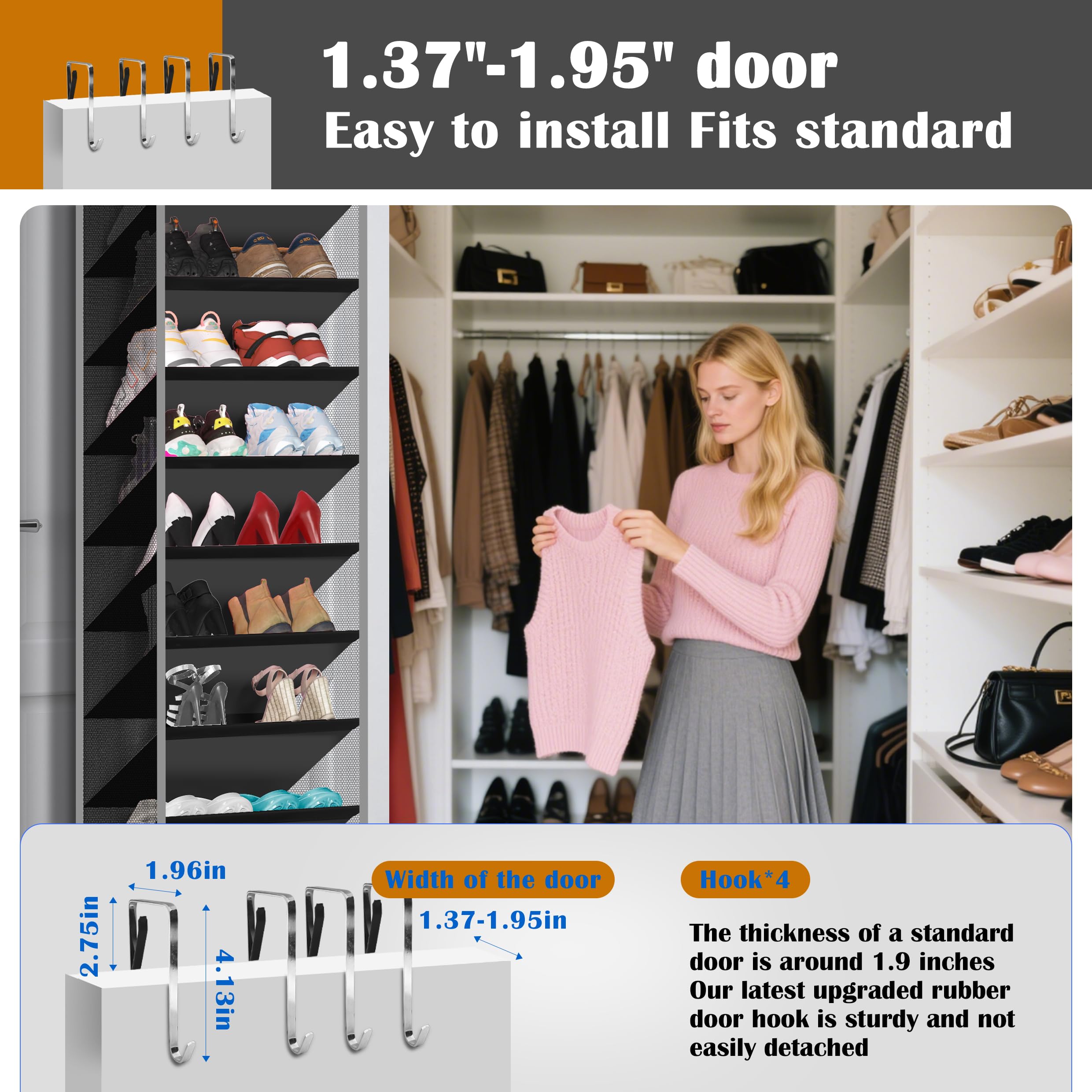 Cotohim no drill installation shows tool-free door hanging convenience.