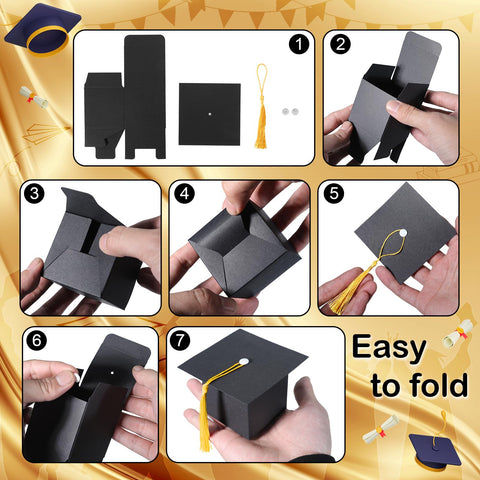 COTOPHER gold tassels elevate graduation cap boxes as chic decor.