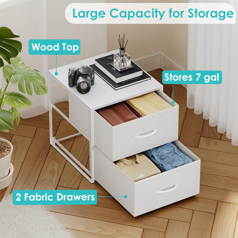 Cottage Charm compact two-drawer dresser fits small rooms.