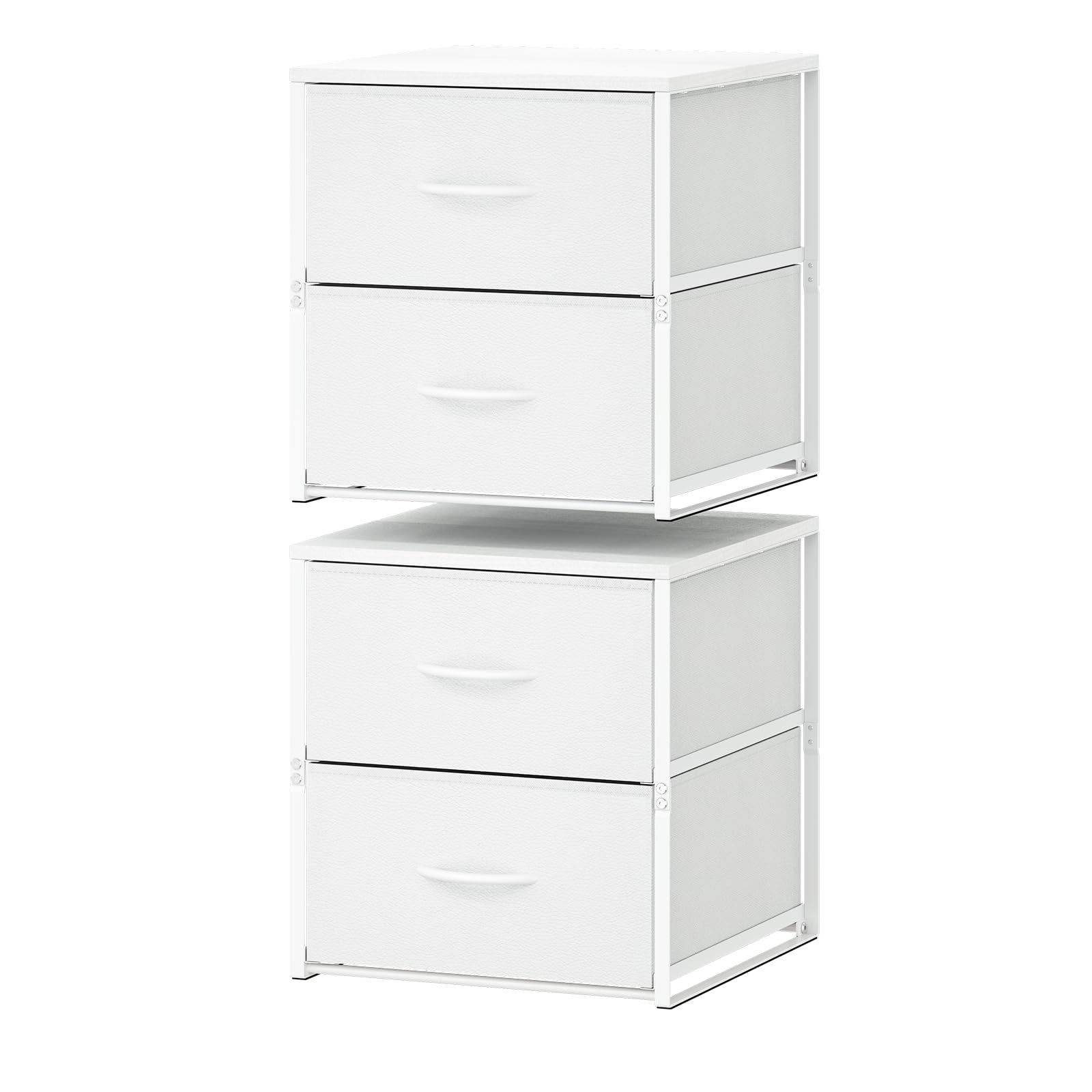 Cottage Charm stackable drawer with wooden top for organized closet spaces.