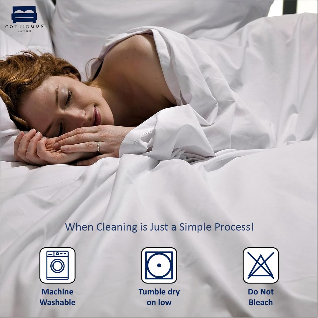 Cottingon care label illustrating cold wash and low heat drying guidance