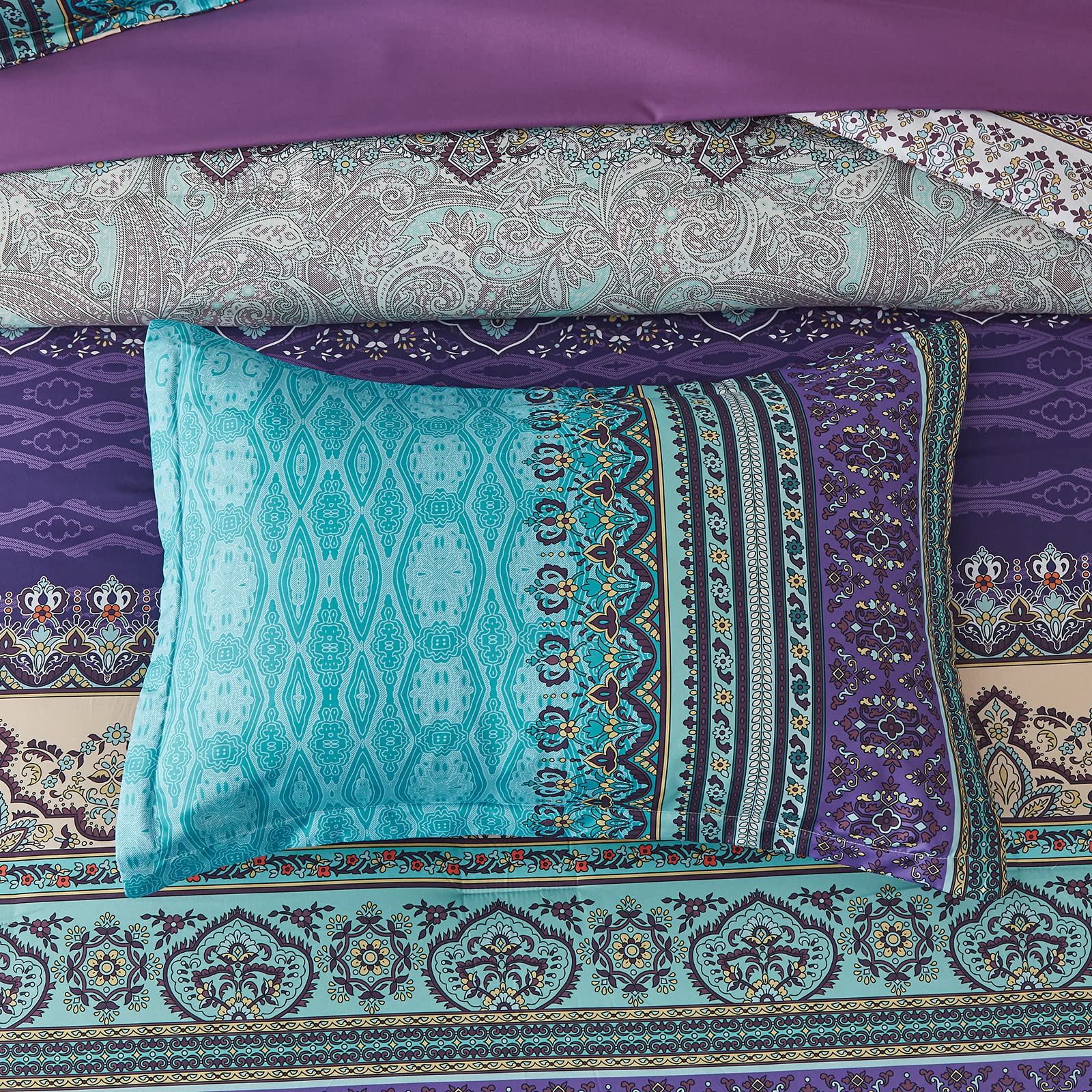 Cottolester Boho decorative pillowcase 15x15 enhances bed styling.