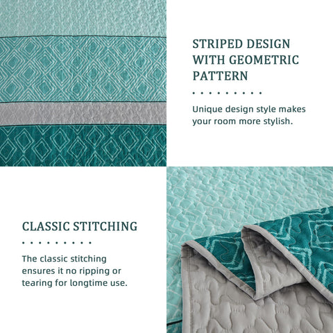 Cottolester plaid bedding in blue teal grey complements neutral decor.