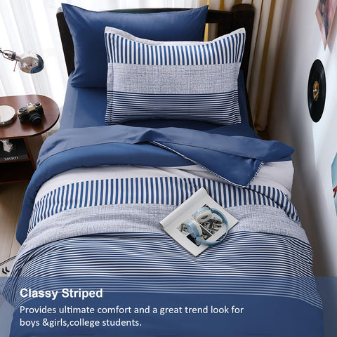 Cottolester striped pattern adds simple style to kid-friendly bedrooms and teen spaces