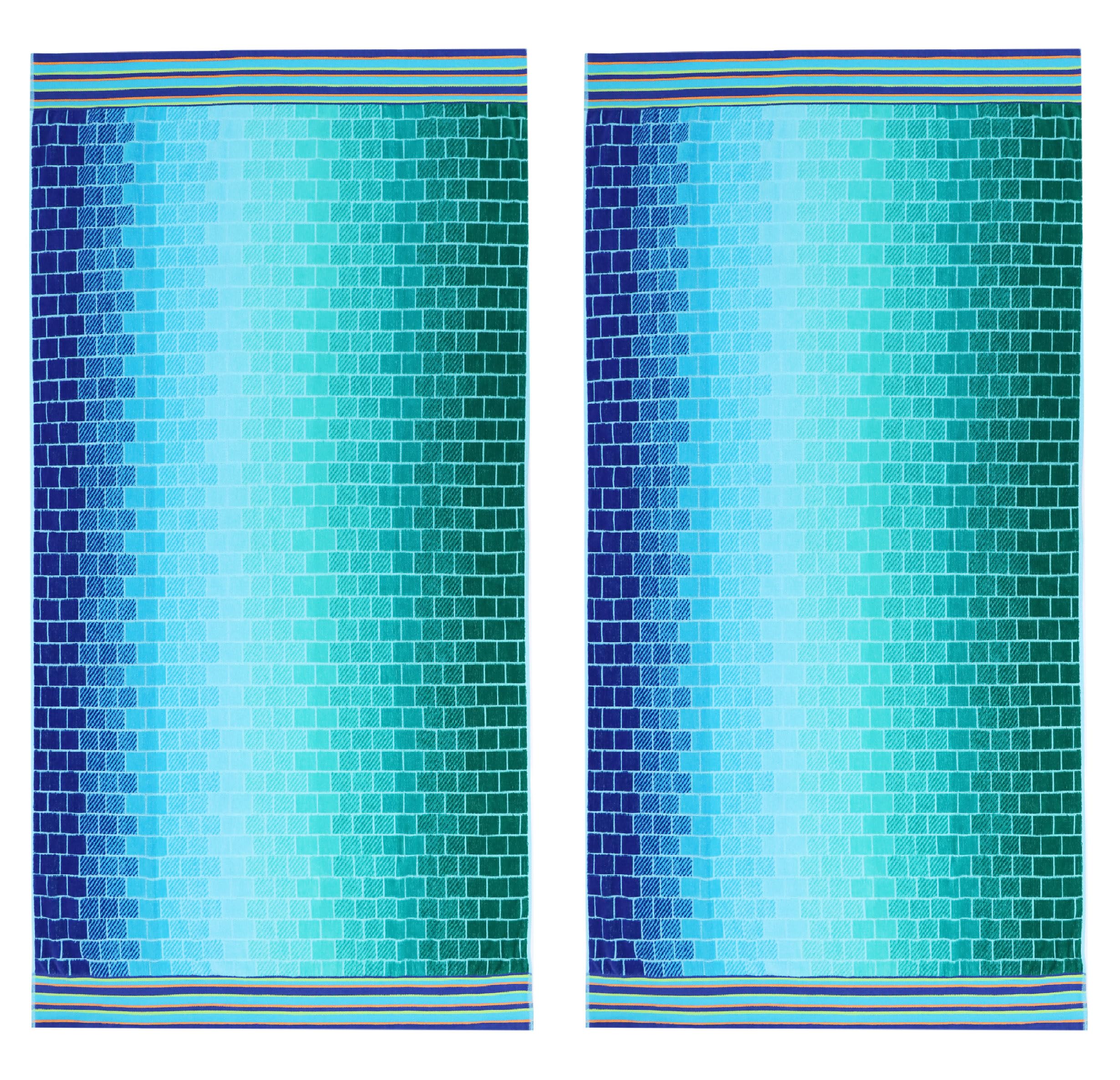 COTTON CRAFT towel shows 35x70 inches for full coverage.