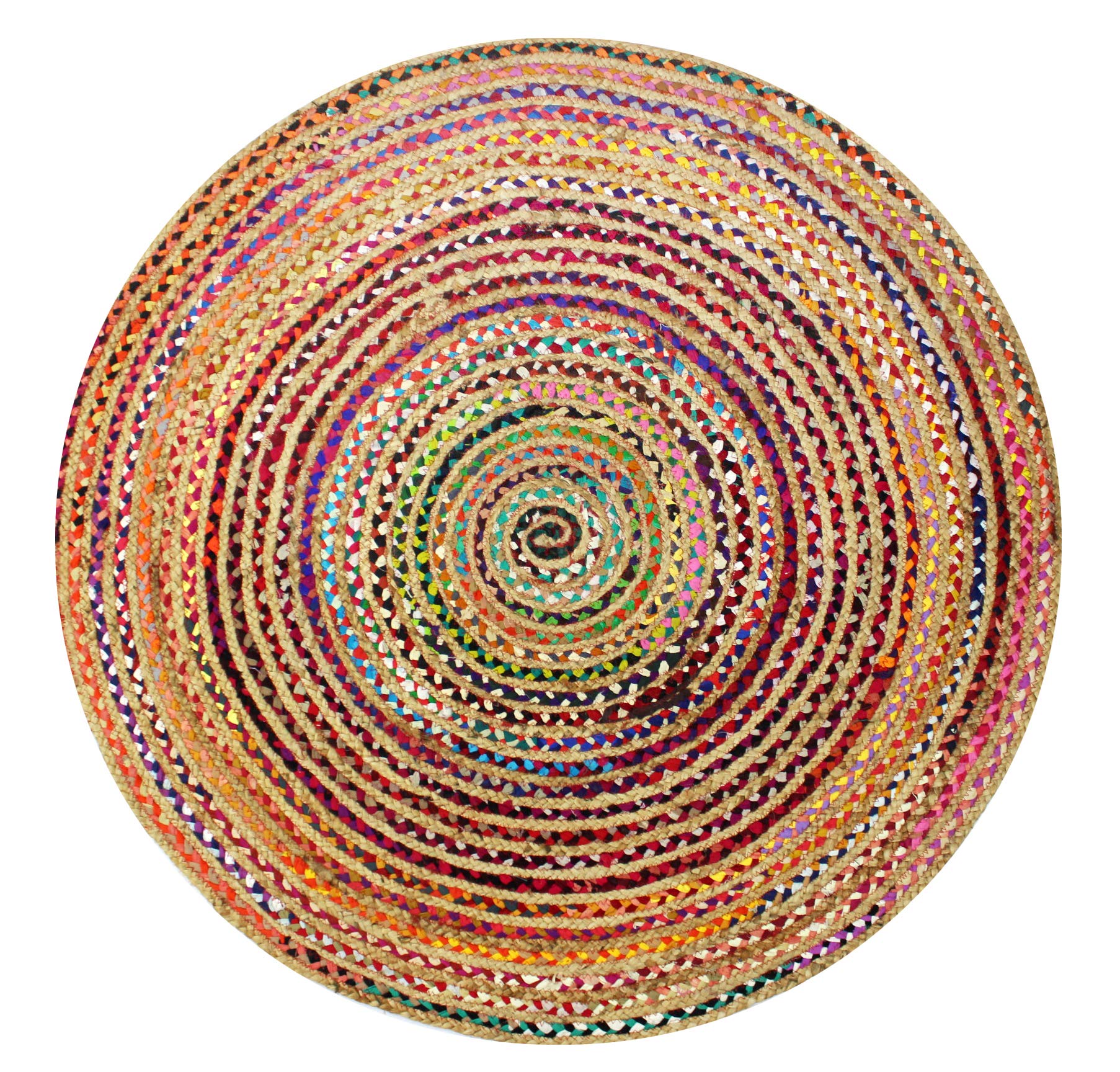 COTTON CRAFT chindi round rug in multicolor adds cozy texture to any space