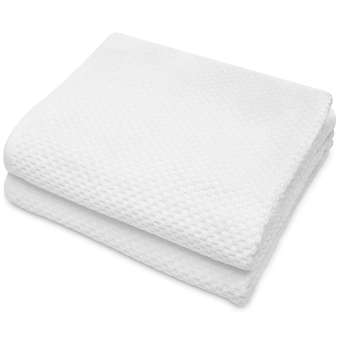 Cotton Craft Euro Spa bath sheet in white with oversized waffle weave for luxurious absorbency.
