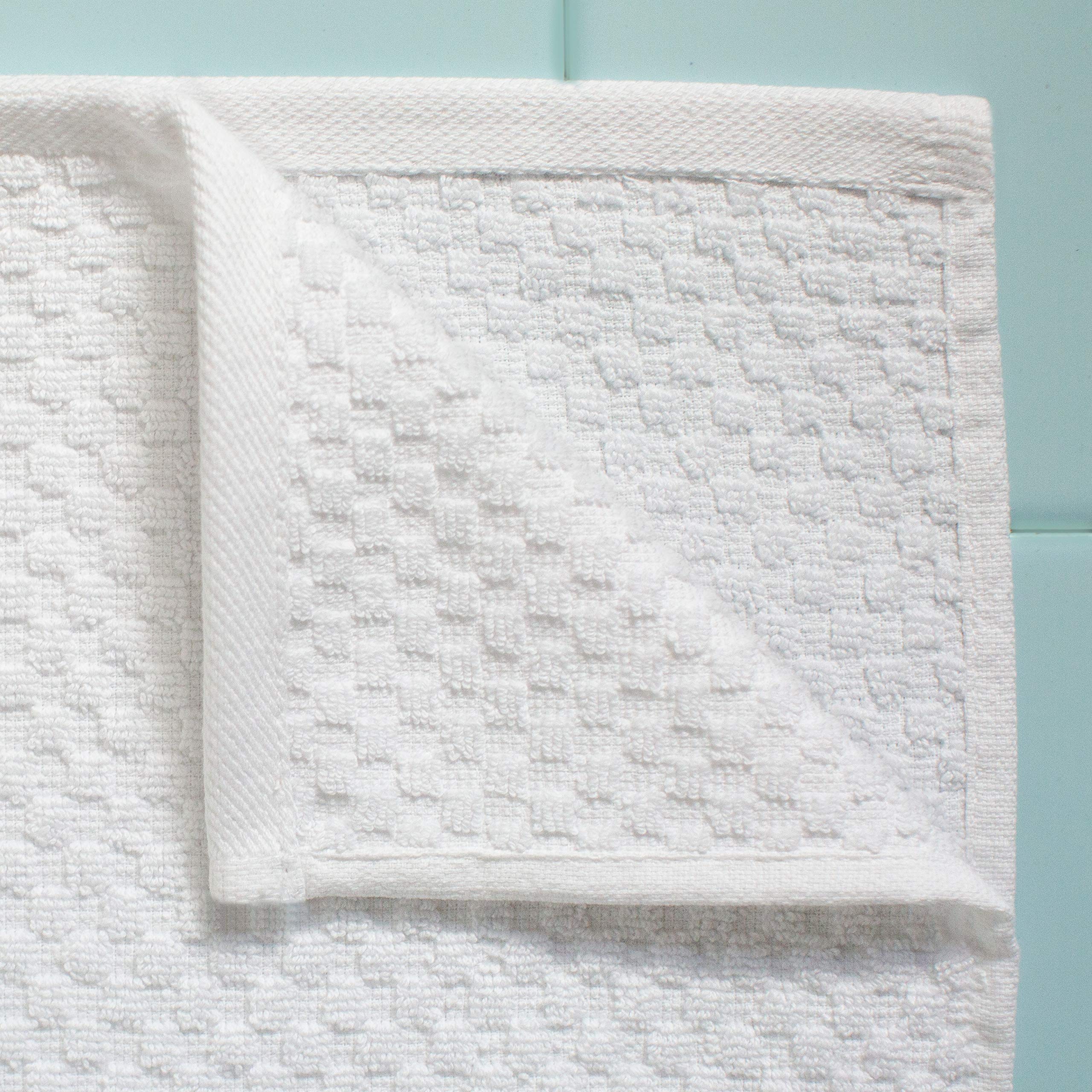 COTTON CRAFT Euro Spa towels closeup waffle weave texture and premium combed cotton.