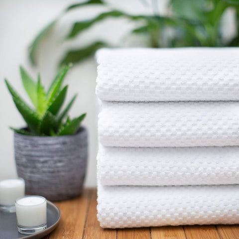 COTTON CRAFT Euro Spa towels displayed flat, oversized 30x56 ideal for after-shower drying.