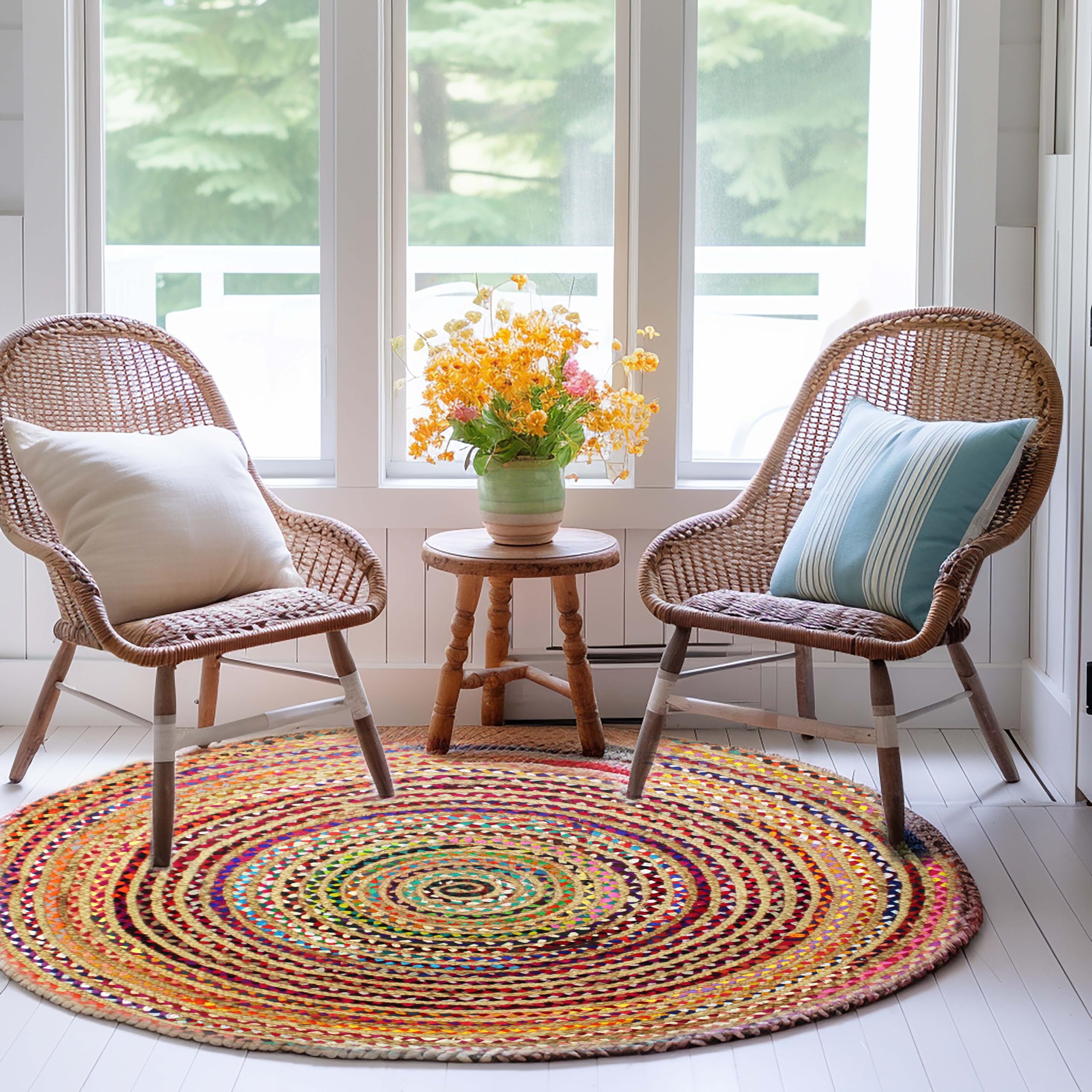COTTON CRAFT handwoven reversible rug offers two looks
